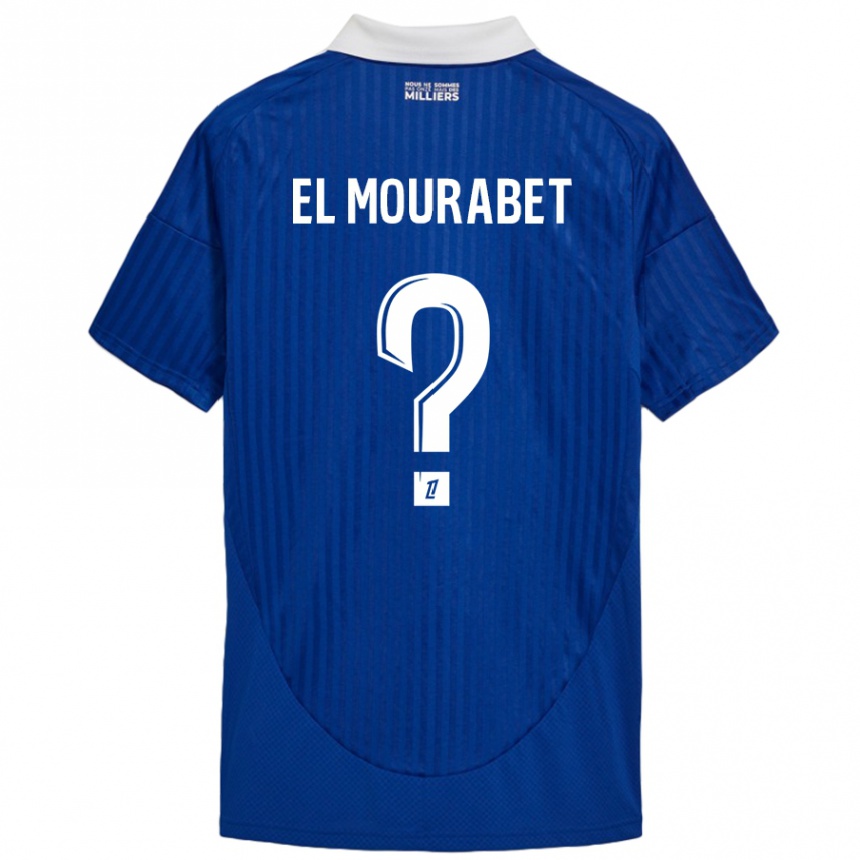 Enfant Football Maillot Samir El Mourabet #0 Bleu Blanc Tenues Domicile 2024/25