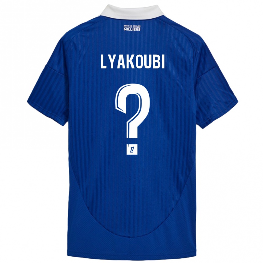 Enfant Football Maillot Oussama Lyakoubi #0 Bleu Blanc Tenues Domicile 2024/25