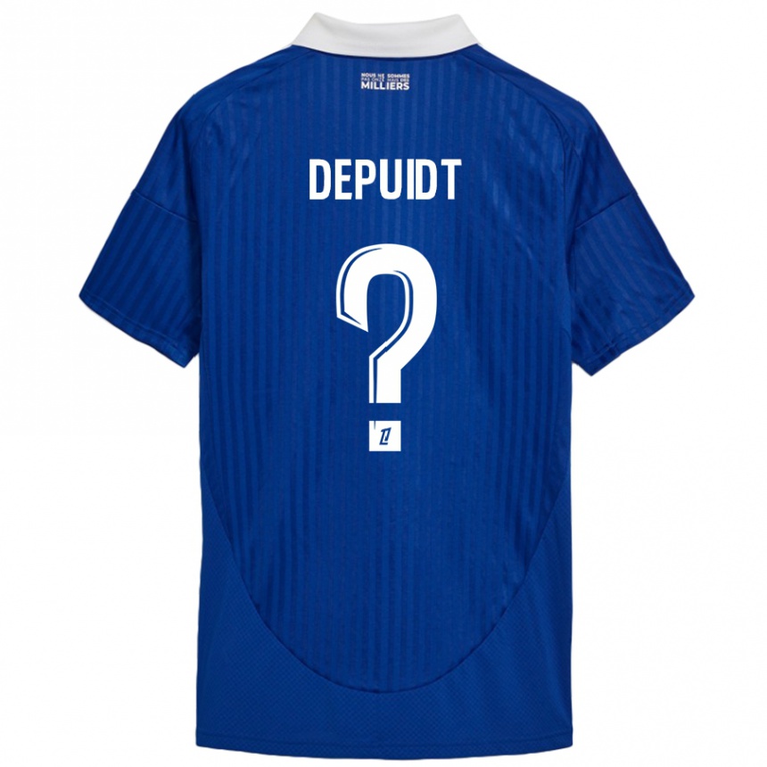 Enfant Football Maillot Lorenzo Depuidt #0 Bleu Blanc Tenues Domicile 2024/25