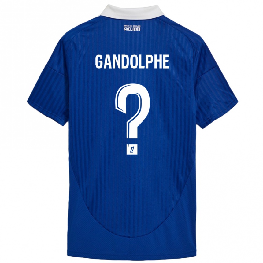 Enfant Football Maillot Adrien Gandolphe #0 Bleu Blanc Tenues Domicile 2024/25