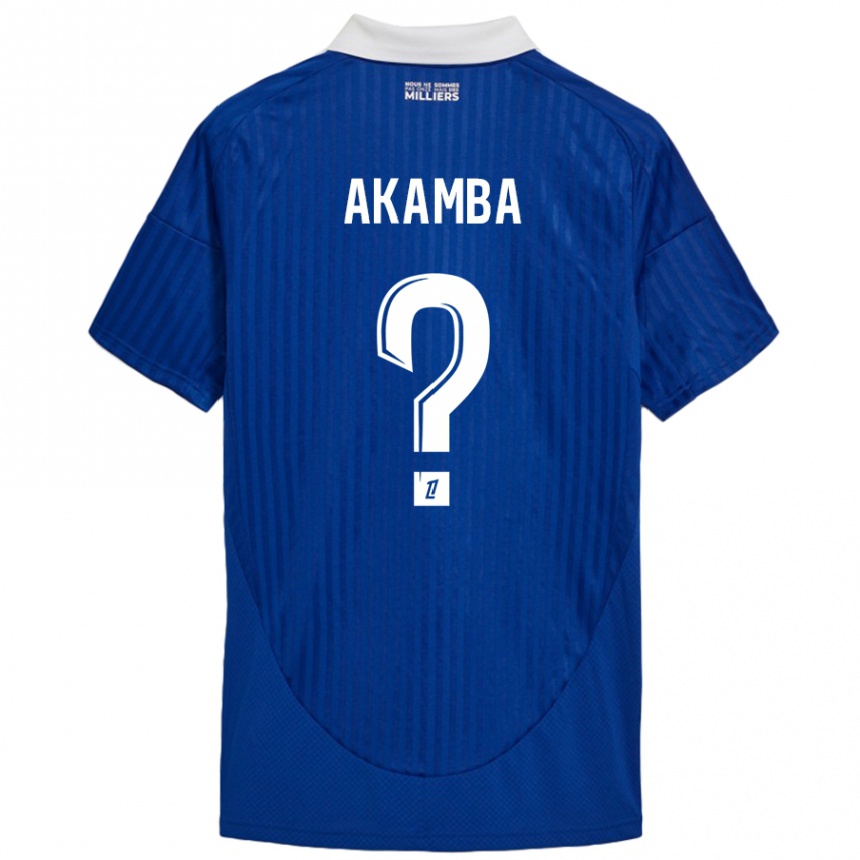 Enfant Football Maillot Fred Akamba #0 Bleu Blanc Tenues Domicile 2024/25