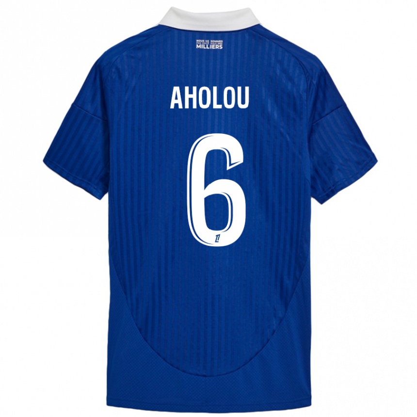 Enfant Football Maillot Jean-Eudes Aholou #6 Bleu Blanc Tenues Domicile 2024/25