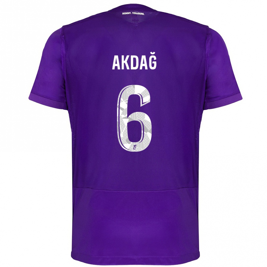 Enfant Football Maillot Ümit Akdağ #6 Violet Blanc Tenues Domicile 2024/25