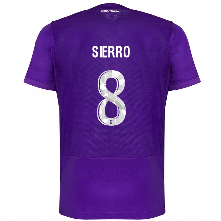 Enfant Football Maillot Vincent Sierro #8 Violet Blanc Tenues Domicile 2024/25