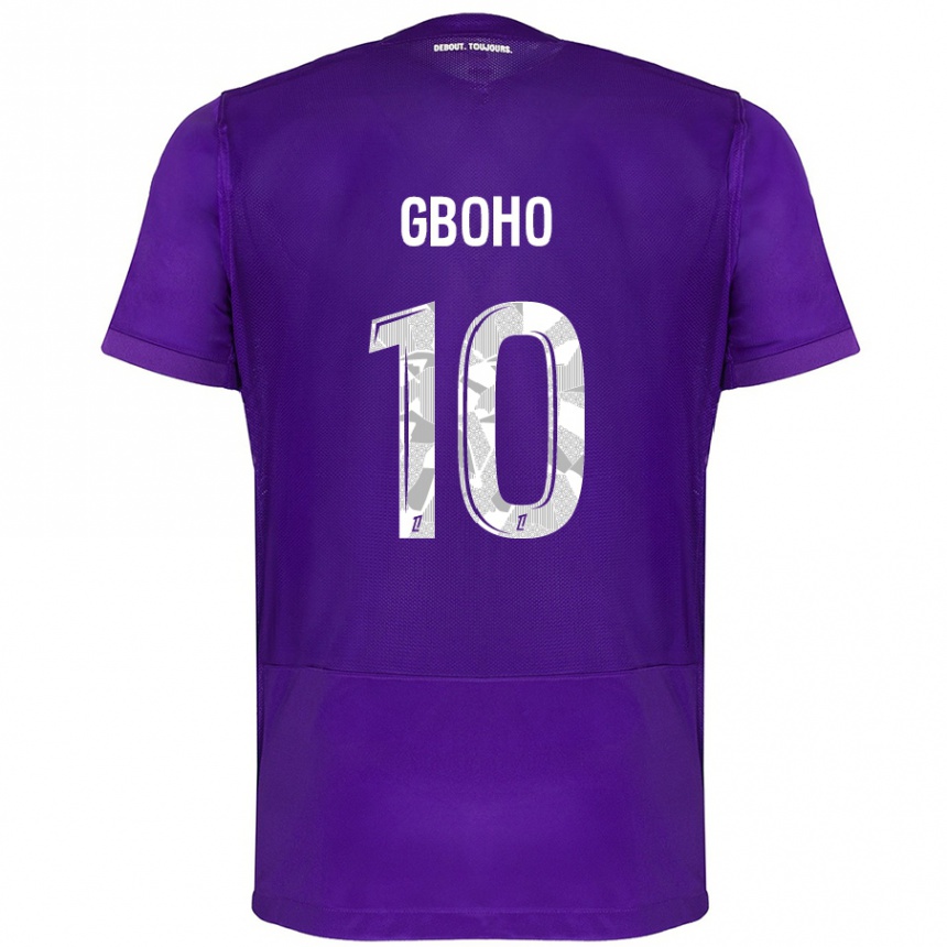 Enfant Football Maillot Yann Gboho #10 Violet Blanc Tenues Domicile 2024/25