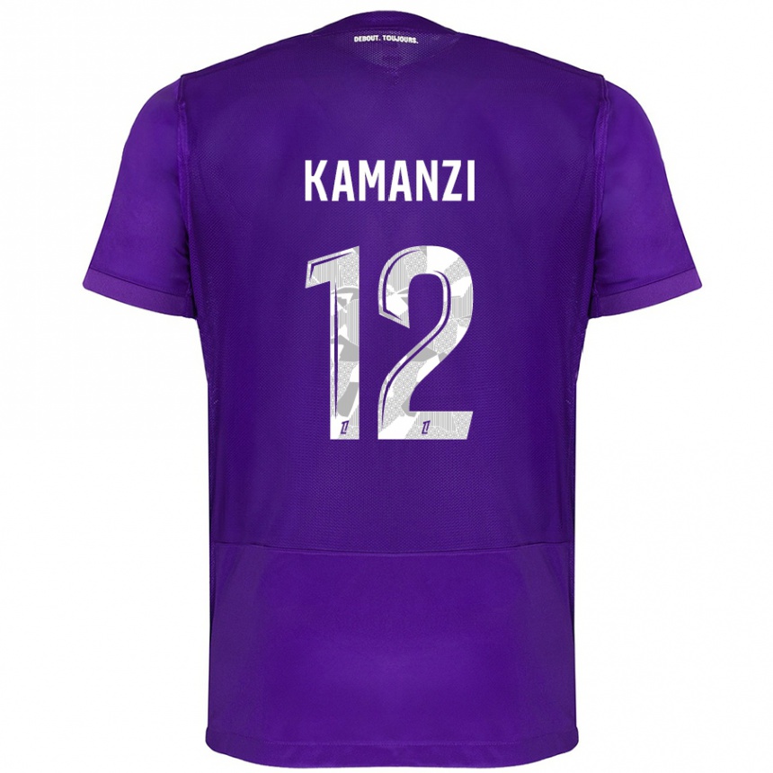 Enfant Football Maillot Warren Kamanzi #12 Violet Blanc Tenues Domicile 2024/25