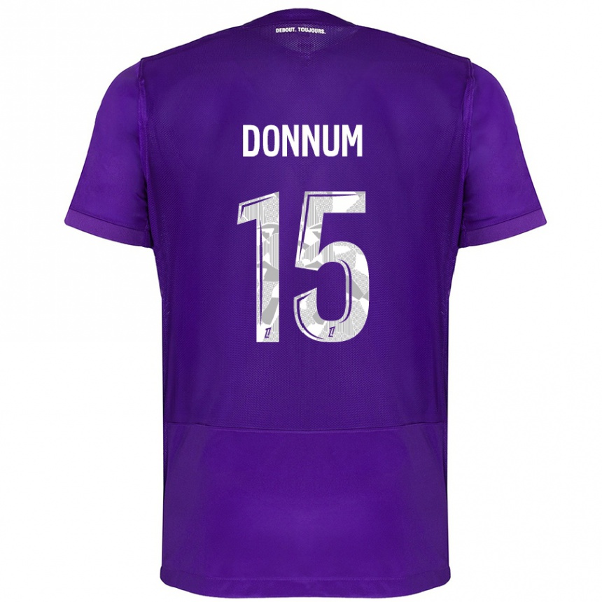 Enfant Football Maillot Aron Dønnum #15 Violet Blanc Tenues Domicile 2024/25