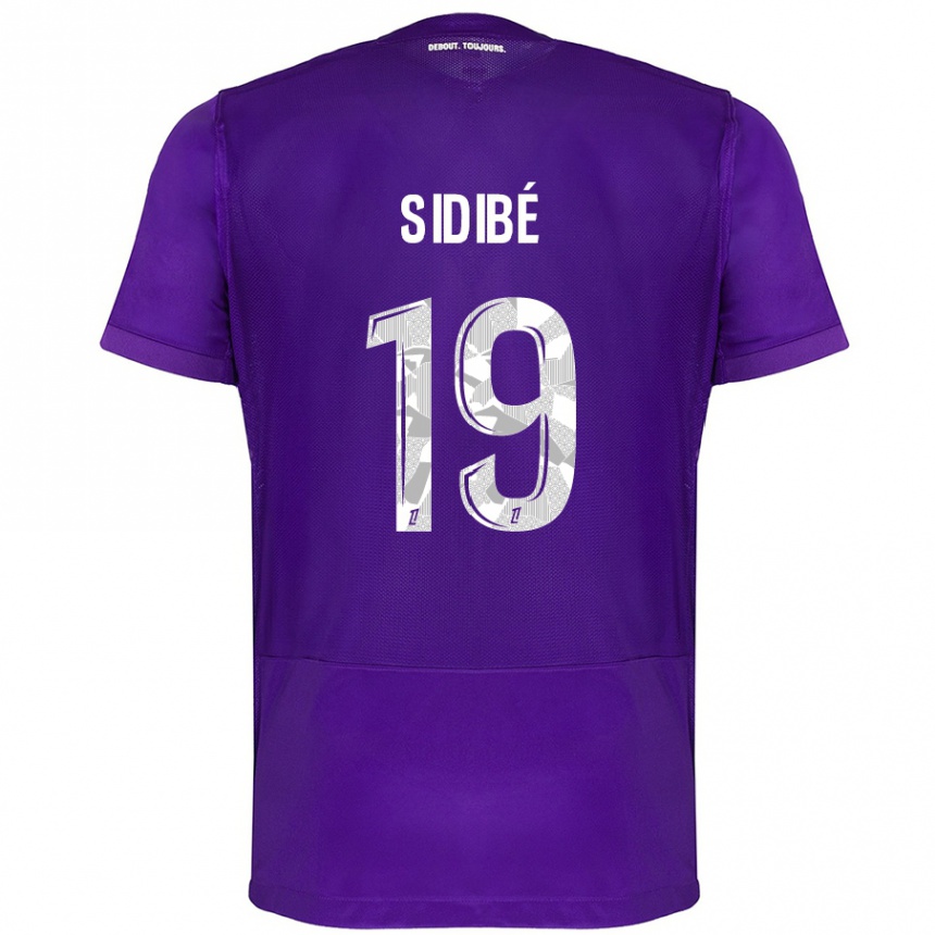 Enfant Football Maillot Djibril Sidibé #19 Violet Blanc Tenues Domicile 2024/25