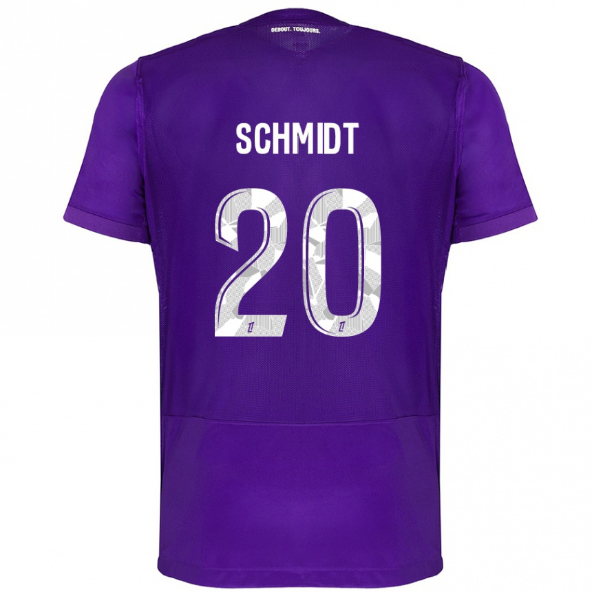 Enfant Football Maillot Niklas Schmidt #20 Violet Blanc Tenues Domicile 2024/25