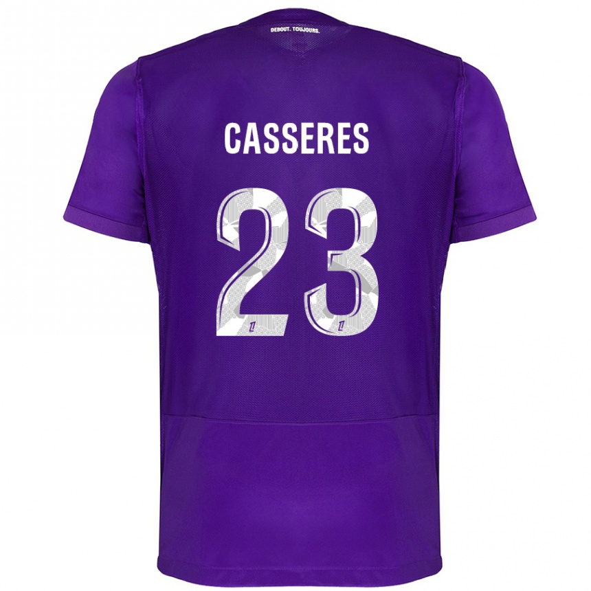 Enfant Football Maillot Cristian Cásseres Jr. #23 Violet Blanc Tenues Domicile 2024/25