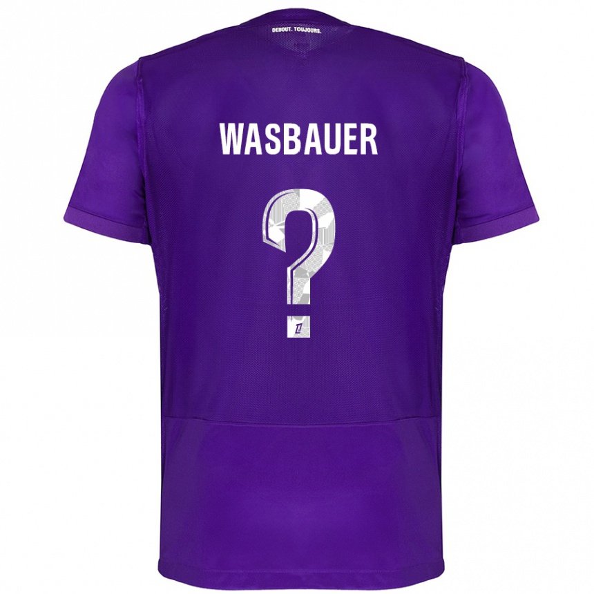 Enfant Football Maillot Nicolas Wasbauer #0 Violet Blanc Tenues Domicile 2024/25