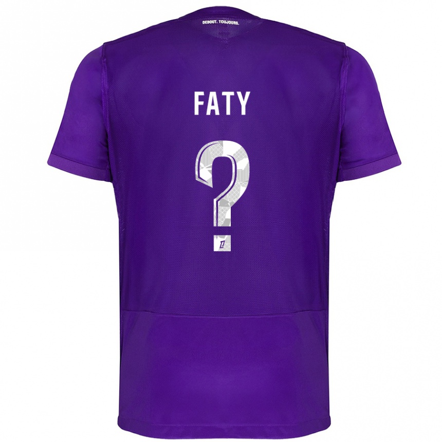 Enfant Football Maillot Enzo Faty #0 Violet Blanc Tenues Domicile 2024/25