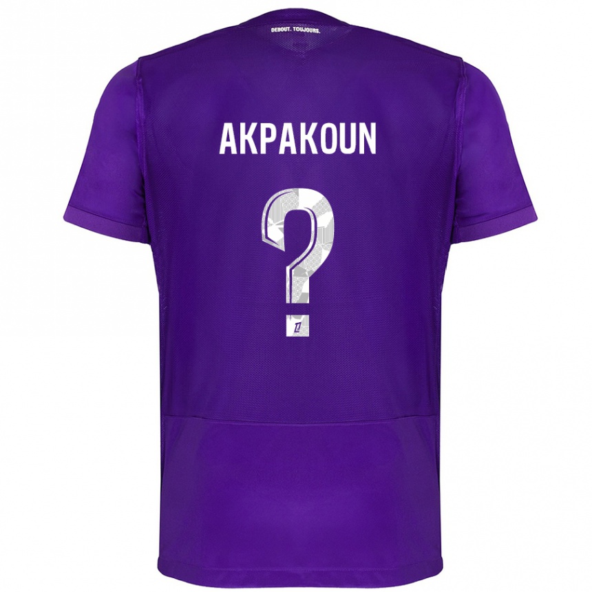 Enfant Football Maillot Noé Akpakoun #0 Violet Blanc Tenues Domicile 2024/25