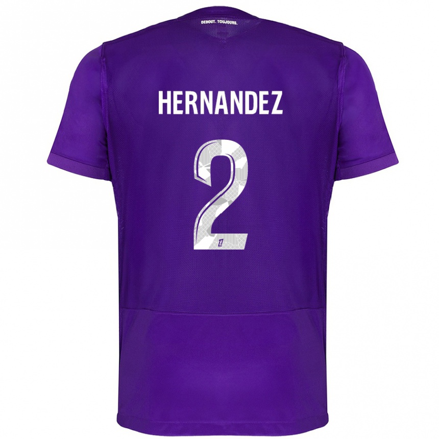 Enfant Football Maillot Lucie Hernandez #2 Violet Blanc Tenues Domicile 2024/25