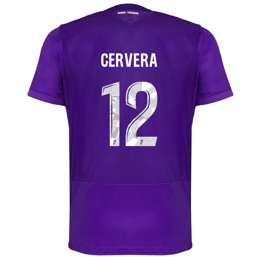 Enfant Football Maillot Laurianne Cervera #12 Violet Blanc Tenues Domicile 2024/25