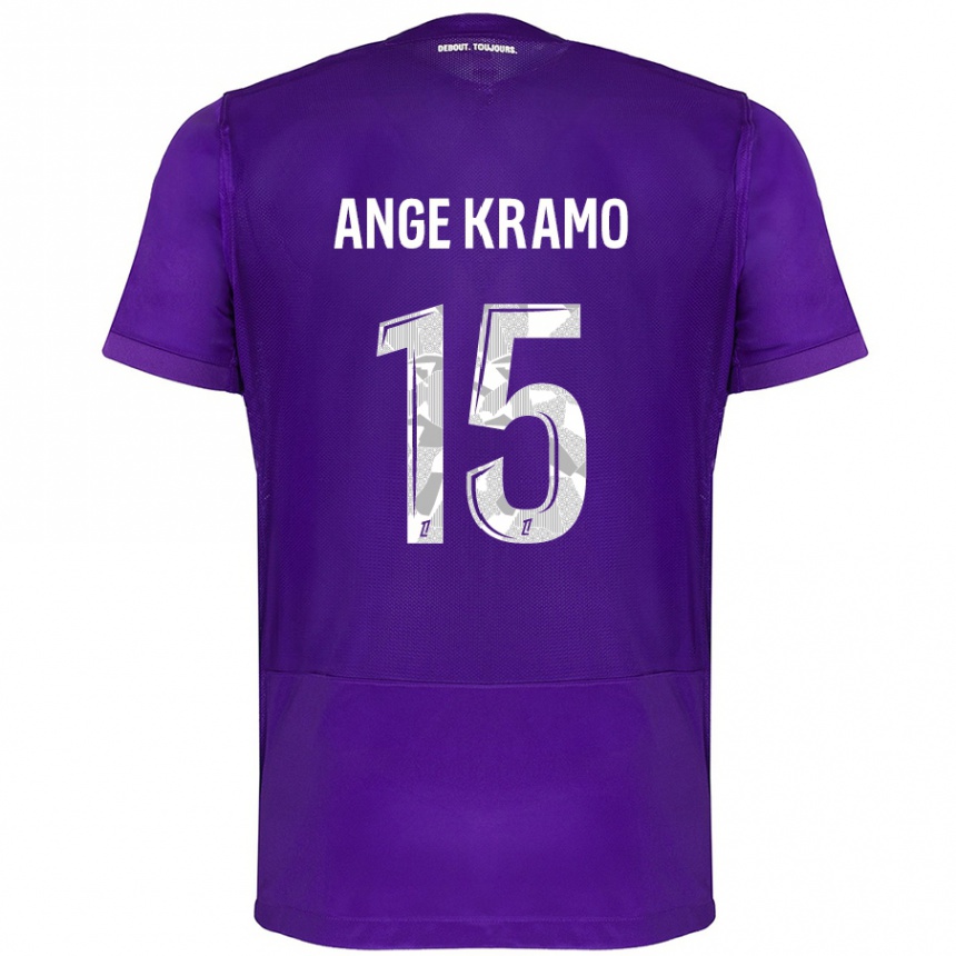 Enfant Football Maillot Marie Ange Kramo #15 Violet Blanc Tenues Domicile 2024/25