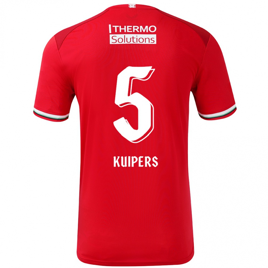 Enfant Football Maillot Bas Kuipers #5 Rouge Blanc Tenues Domicile 2024/25