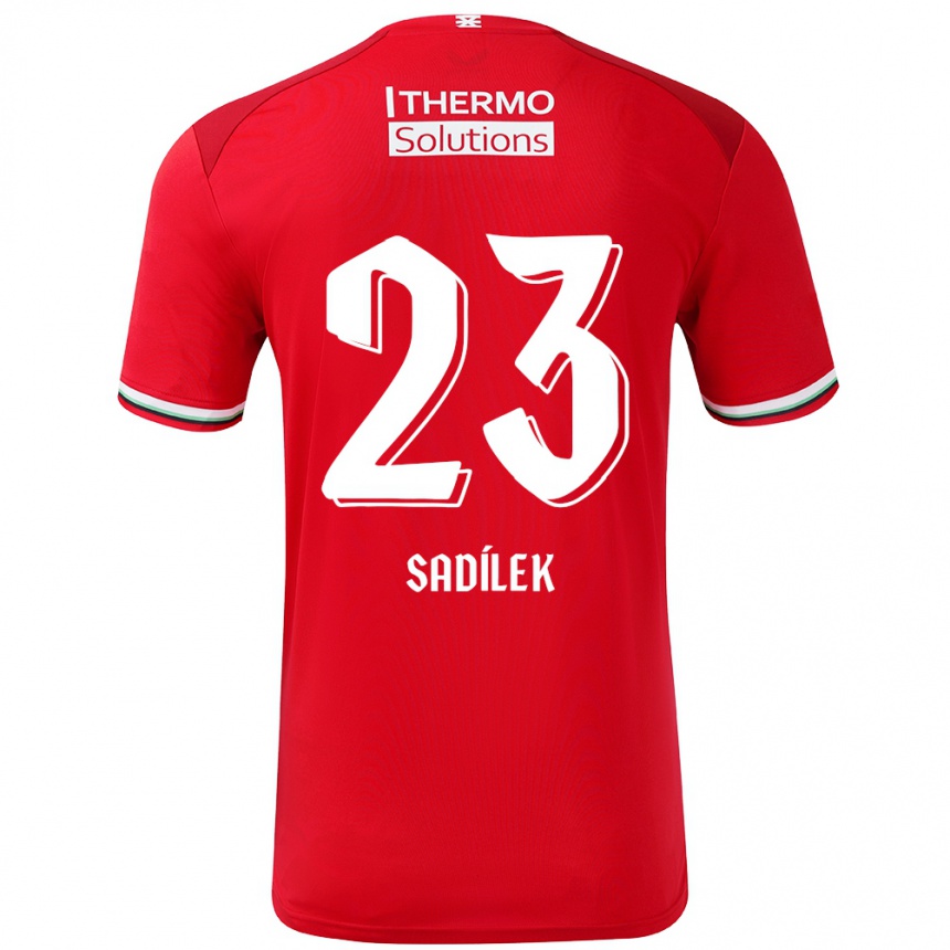 Enfant Football Maillot Michal Sadilek #23 Rouge Blanc Tenues Domicile 2024/25