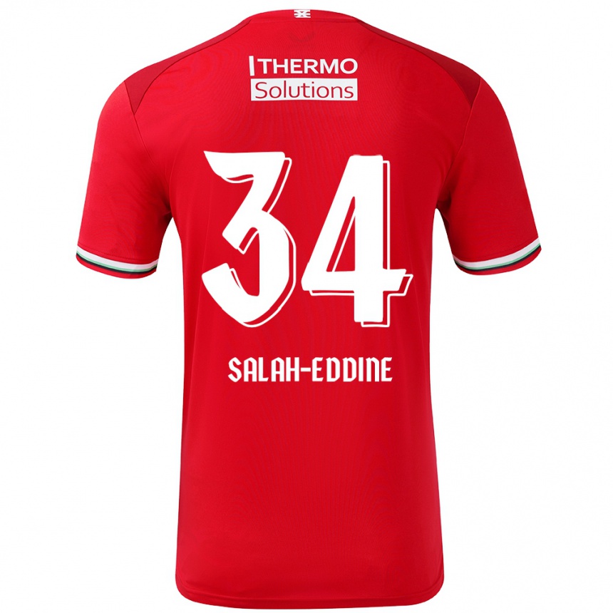 Enfant Football Maillot Anass Salah-Eddine #34 Rouge Blanc Tenues Domicile 2024/25