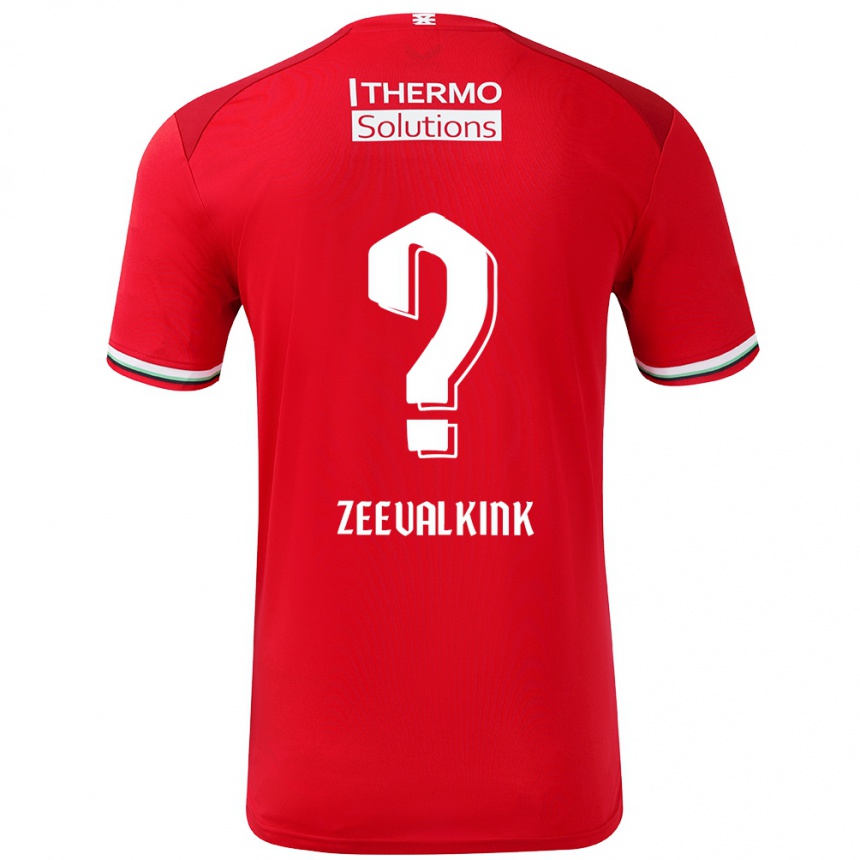 Enfant Football Maillot Leco Zeevalkink #0 Rouge Blanc Tenues Domicile 2024/25