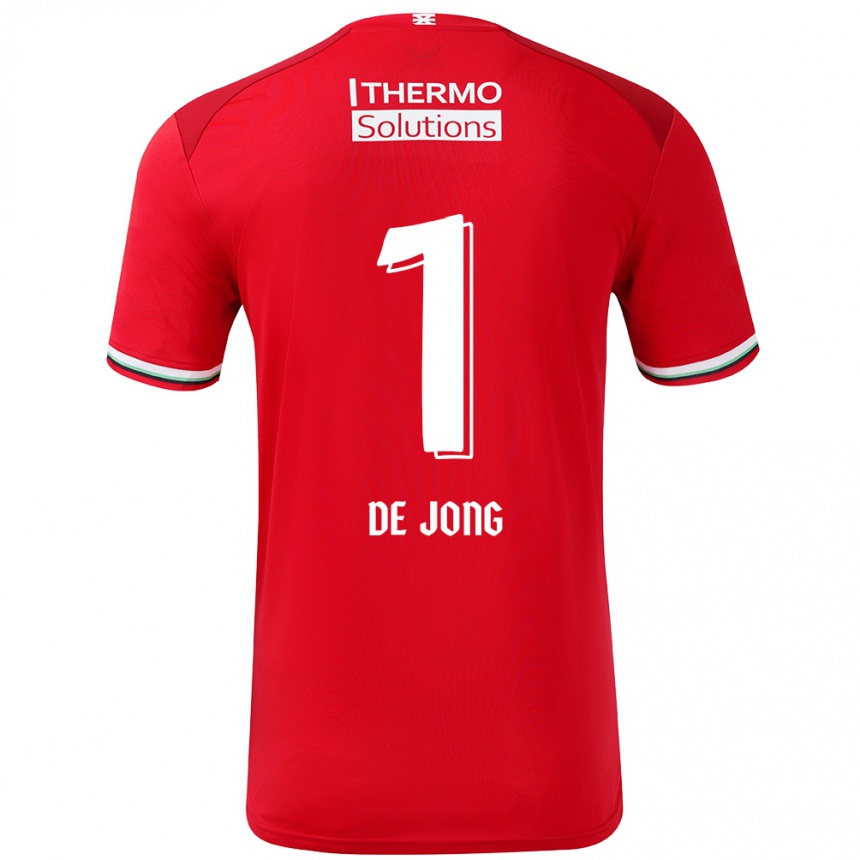 Enfant Football Maillot Daniëlle De Jong #1 Rouge Blanc Tenues Domicile 2024/25