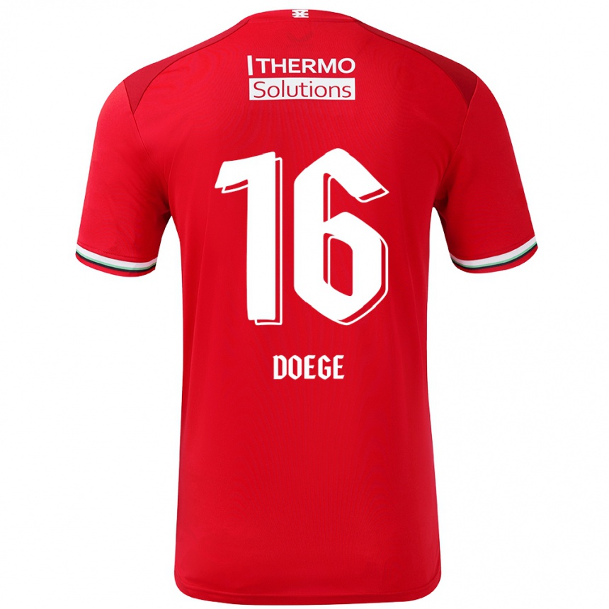 Enfant Football Maillot Leonie Doege #16 Rouge Blanc Tenues Domicile 2024/25