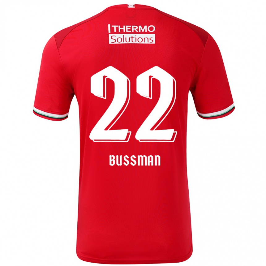 Enfant Football Maillot Fiene Bussman #22 Rouge Blanc Tenues Domicile 2024/25