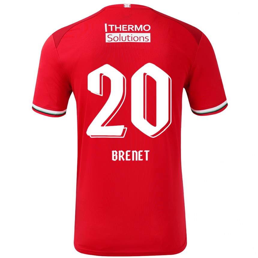 Enfant Football Maillot Joshua Brenet #20 Rouge Blanc Tenues Domicile 2024/25