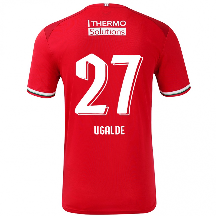 Enfant Football Maillot Manfred Ugalde #27 Rouge Blanc Tenues Domicile 2024/25