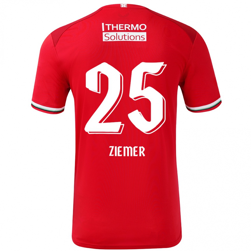 Enfant Football Maillot Taylor Ziemer #25 Rouge Blanc Tenues Domicile 2024/25