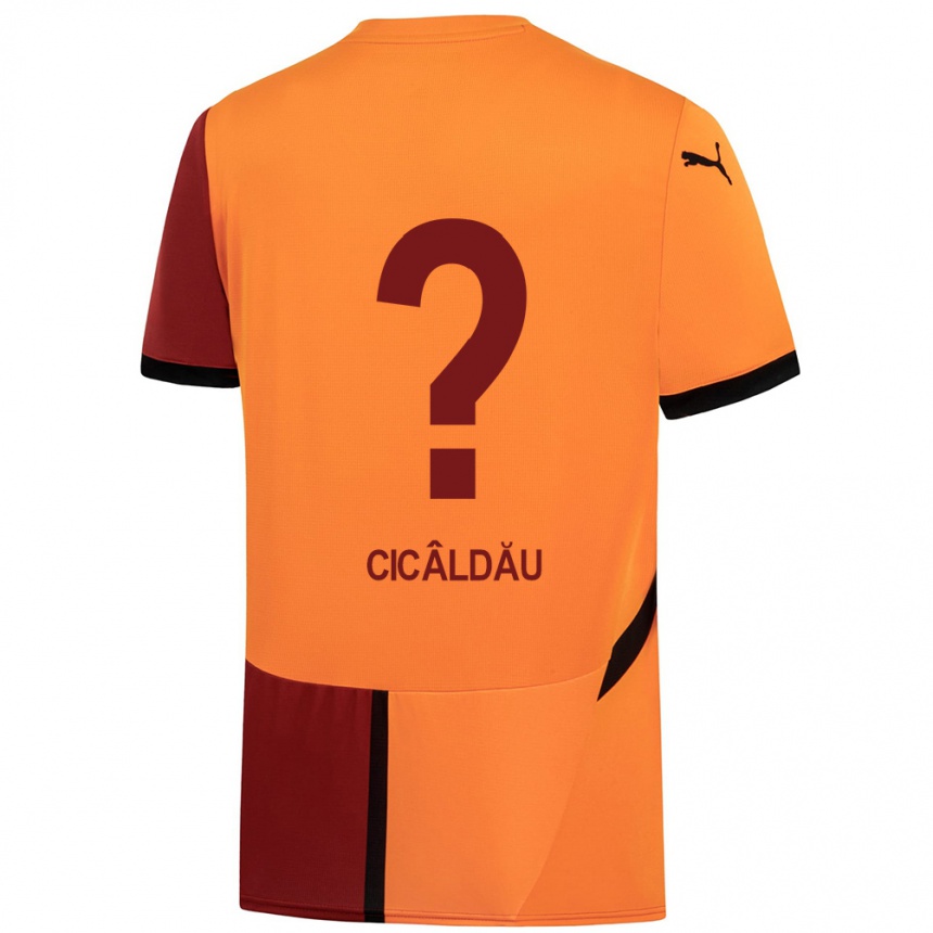 Enfant Football Maillot Alexandru Cicâldău #0 Jaune Rouge Tenues Domicile 2024/25