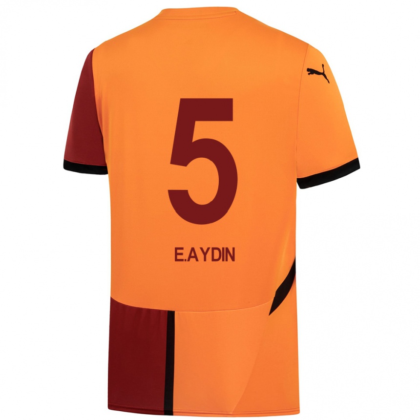 Enfant Football Maillot Eyüp Aydin #5 Jaune Rouge Tenues Domicile 2024/25