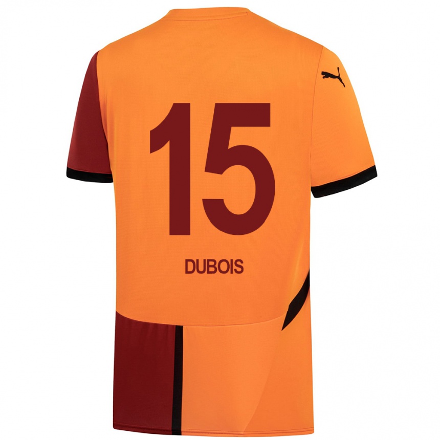 Enfant Football Maillot Léo Dubois #15 Jaune Rouge Tenues Domicile 2024/25