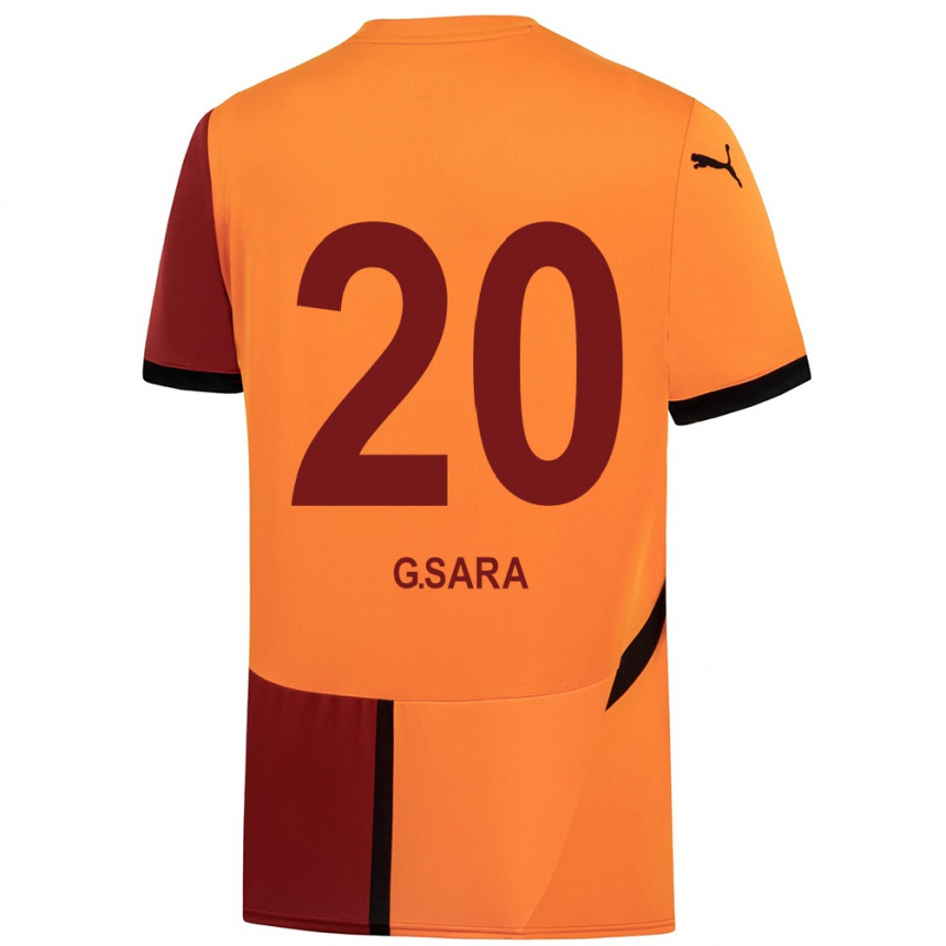 Enfant Football Maillot Gabriel Sara #20 Jaune Rouge Tenues Domicile 2024/25