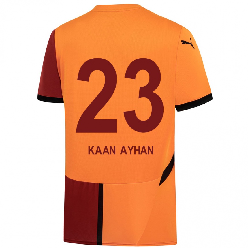 Enfant Football Maillot Kaan Ayhan #23 Jaune Rouge Tenues Domicile 2024/25