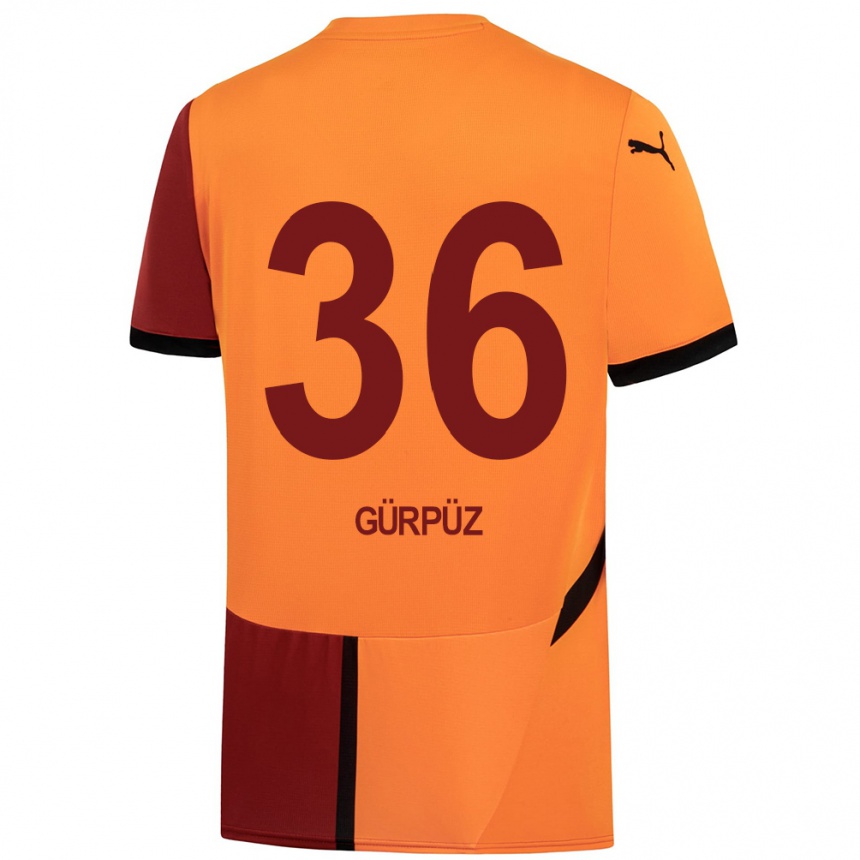 Enfant Football Maillot Gökdeniz Gürpüz #36 Jaune Rouge Tenues Domicile 2024/25