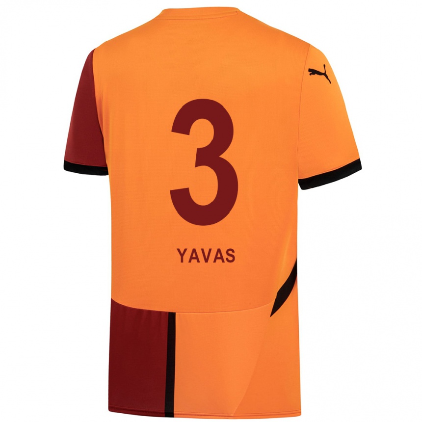 Enfant Football Maillot Arda Yavas #3 Jaune Rouge Tenues Domicile 2024/25