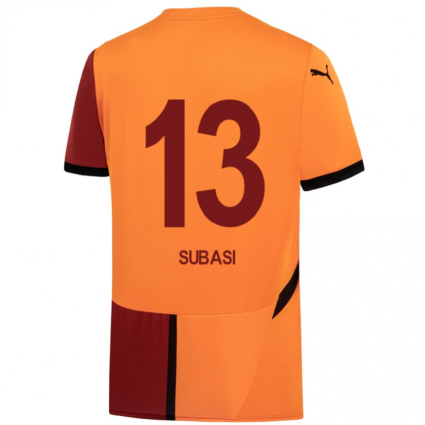 Enfant Football Maillot Kadir Subasi #13 Jaune Rouge Tenues Domicile 2024/25