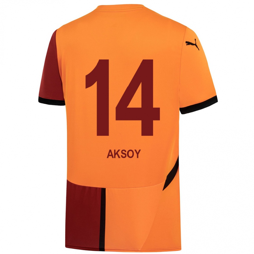 Enfant Football Maillot Berkan Aksoy #14 Jaune Rouge Tenues Domicile 2024/25