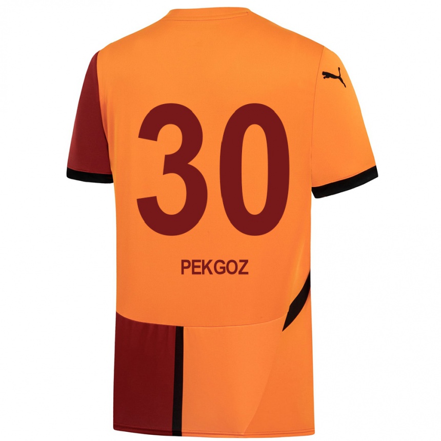 Enfant Football Maillot Berra Pekgöz #30 Jaune Rouge Tenues Domicile 2024/25