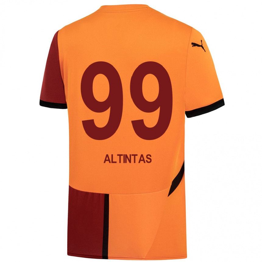 Enfant Football Maillot Benan Altıntaş #99 Jaune Rouge Tenues Domicile 2024/25