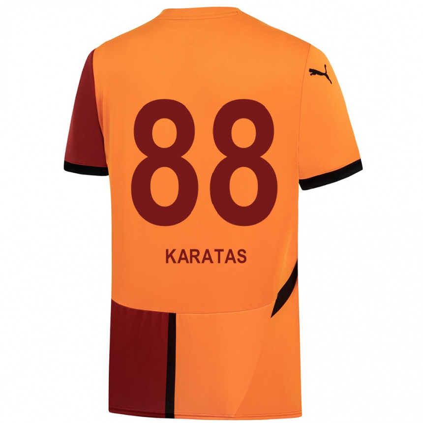 Enfant Football Maillot Kazımcan Karataş #88 Jaune Rouge Tenues Domicile 2024/25