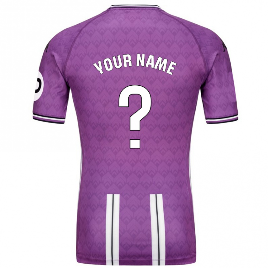 Enfant Football Maillot Votre Nom #0 Violet Blanc Tenues Domicile 2024/25