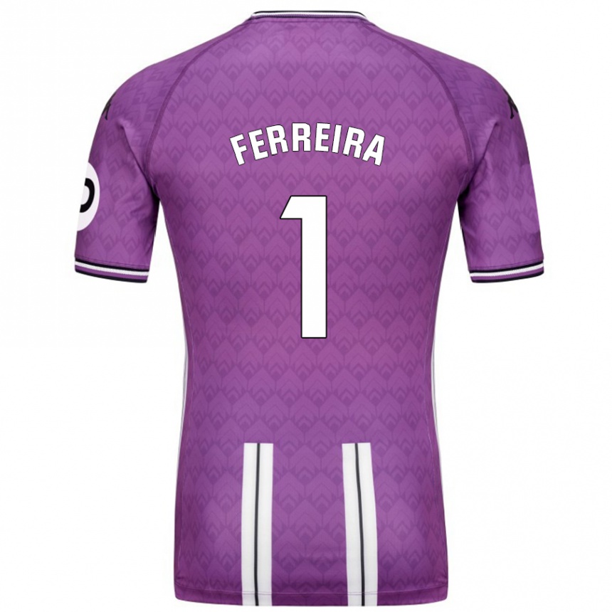 Enfant Football Maillot André Ferreira #1 Violet Blanc Tenues Domicile 2024/25