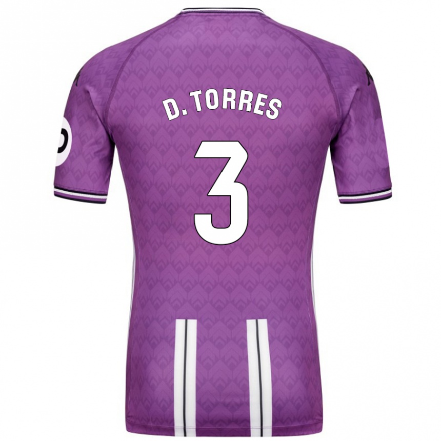 Enfant Football Maillot David Torres #3 Violet Blanc Tenues Domicile 2024/25