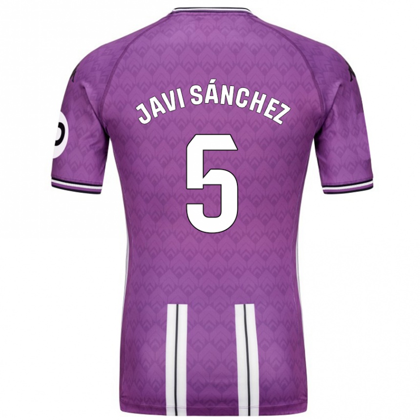 Enfant Football Maillot Javi Sánchez #5 Violet Blanc Tenues Domicile 2024/25