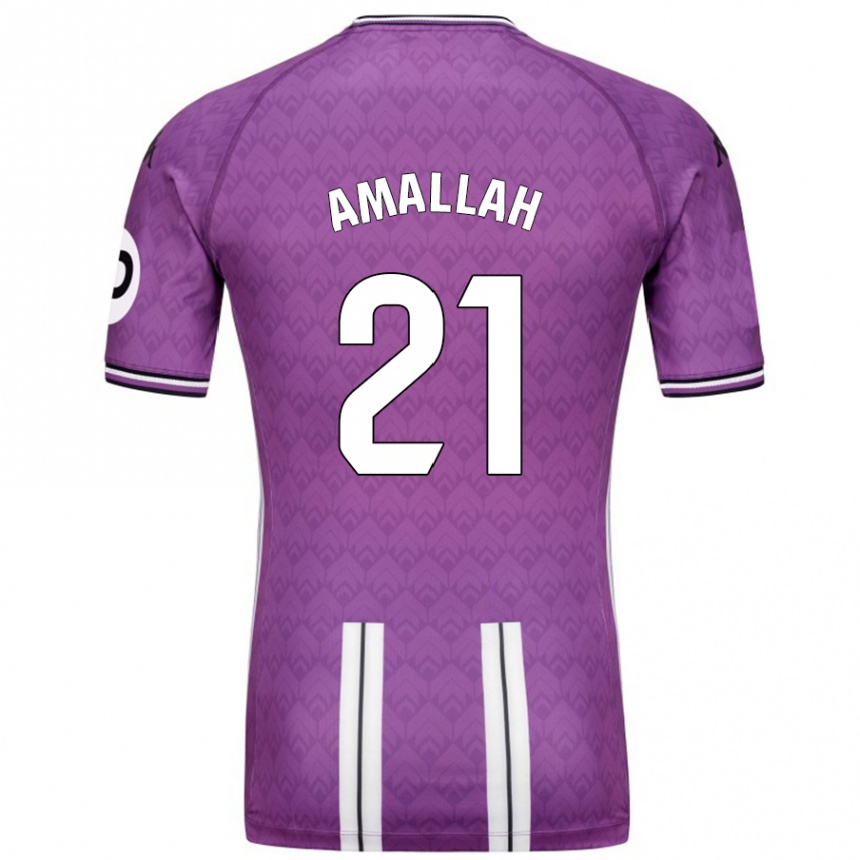 Enfant Football Maillot Selim Amallah #21 Violet Blanc Tenues Domicile 2024/25