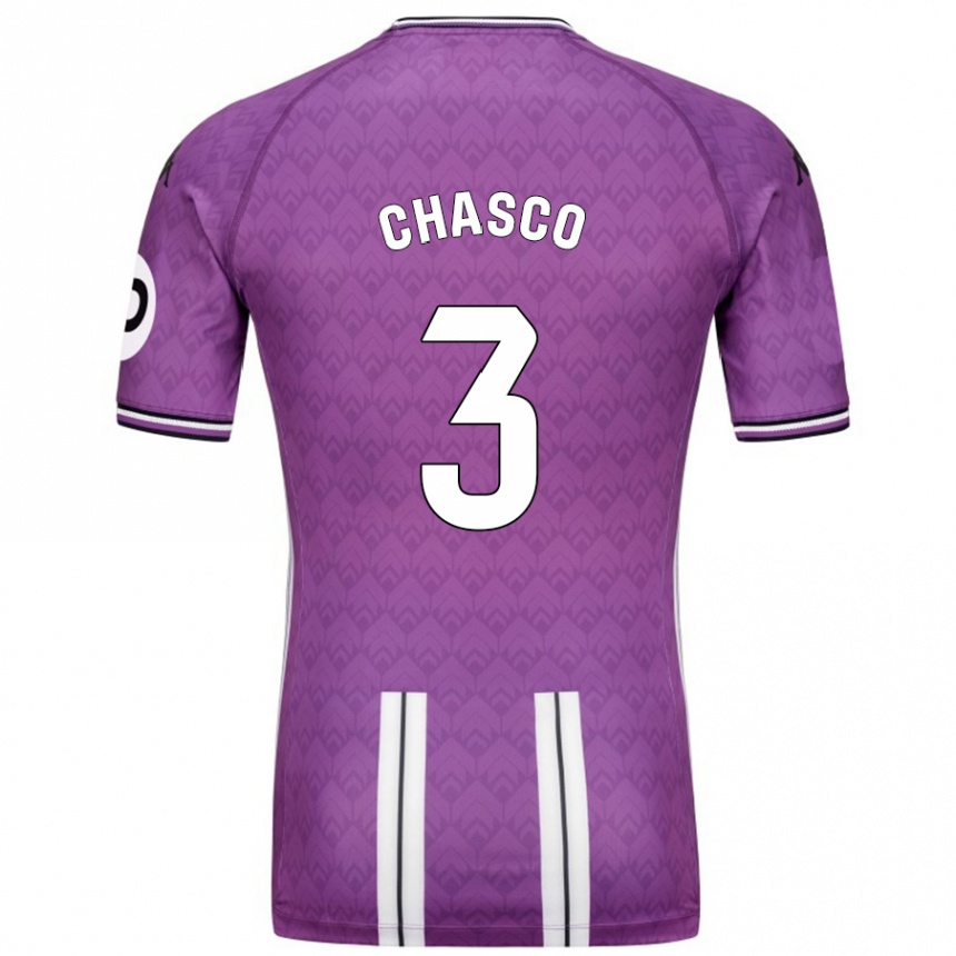 Enfant Football Maillot Raúl Chasco #3 Violet Blanc Tenues Domicile 2024/25