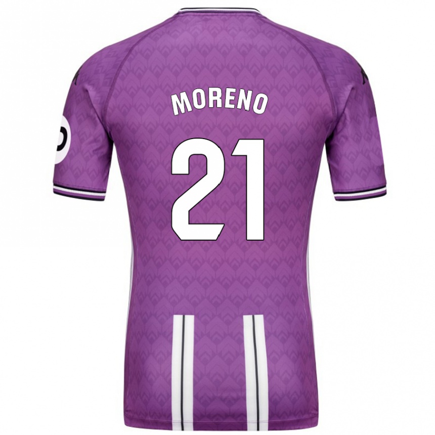 Enfant Football Maillot Xavi Moreno #21 Violet Blanc Tenues Domicile 2024/25