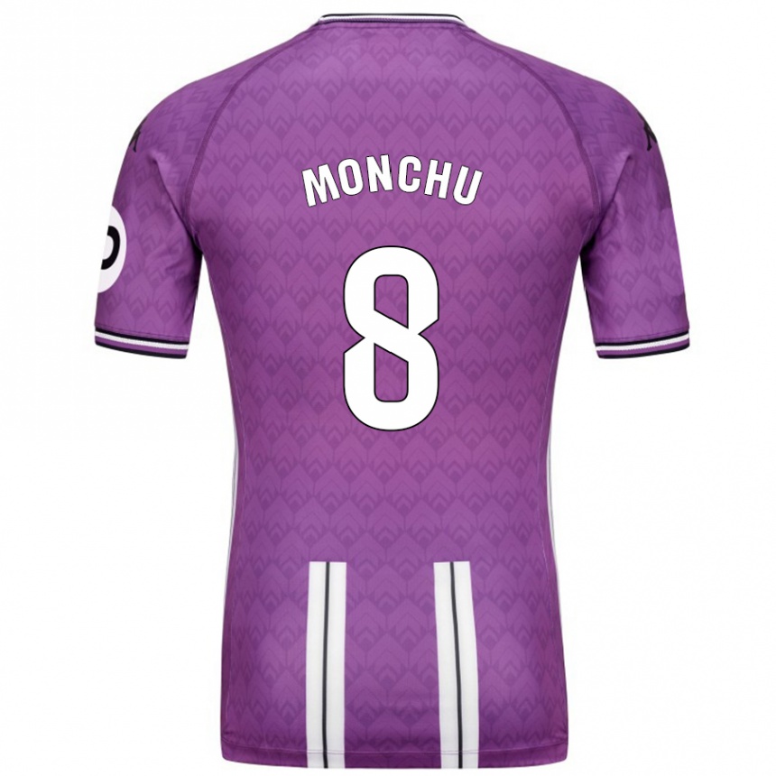 Enfant Football Maillot Monchu #8 Violet Blanc Tenues Domicile 2024/25